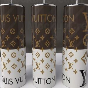 brown&white 20 oz stainless steel tumbler in box Nwt